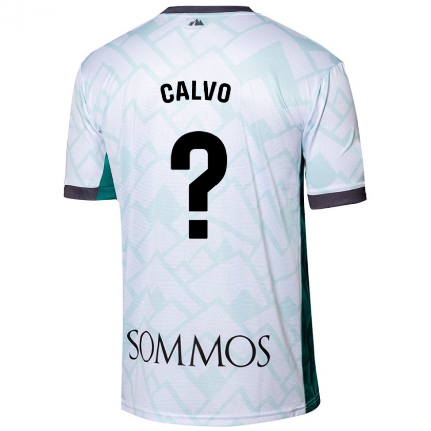 Kandiny Hombre Camiseta Álex Calvo #0 Blanco Verde 2ª Equipación 2024/25 La Camisa Chile