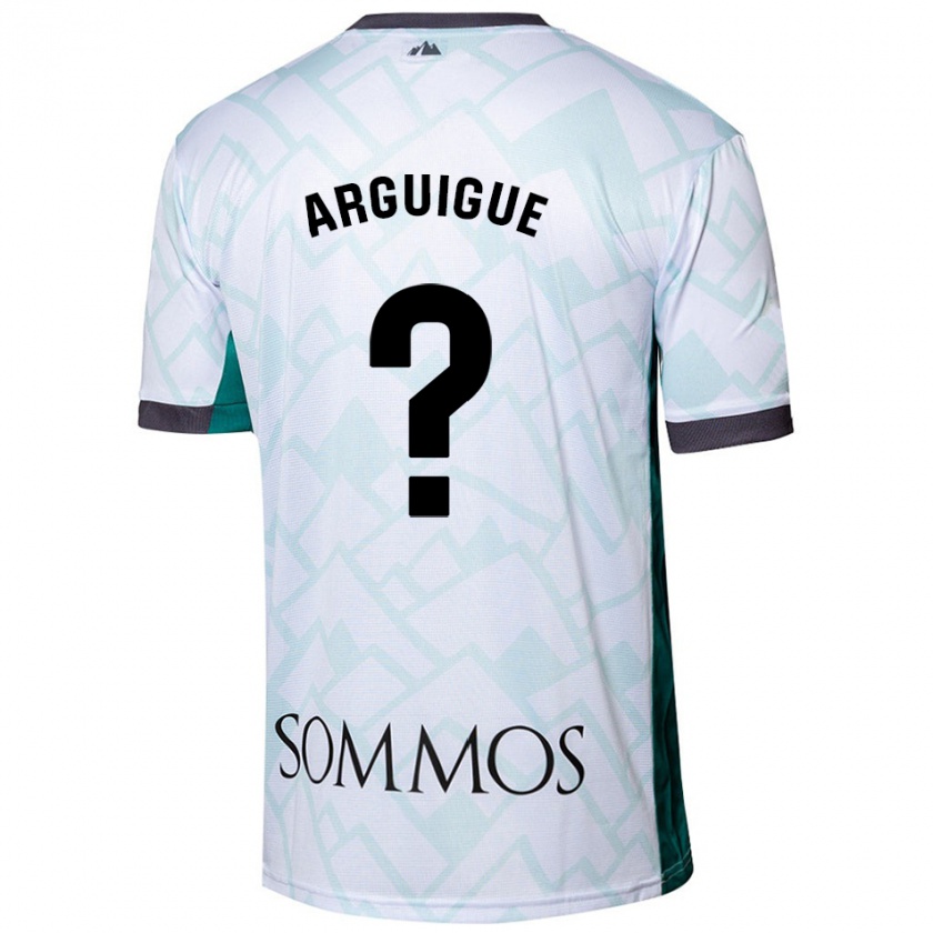 Kandiny Hombre Camiseta Ayman Arguigue #0 Blanco Verde 2ª Equipación 2024/25 La Camisa Chile