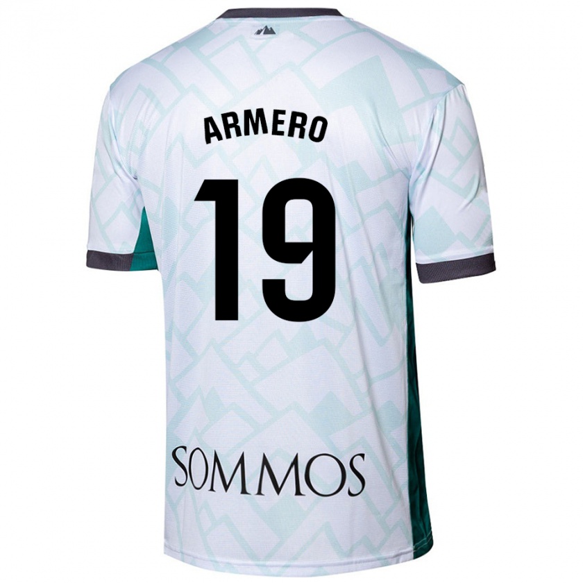 Kandiny Hombre Camiseta Sergi Armero #19 Blanco Verde 2ª Equipación 2024/25 La Camisa Chile