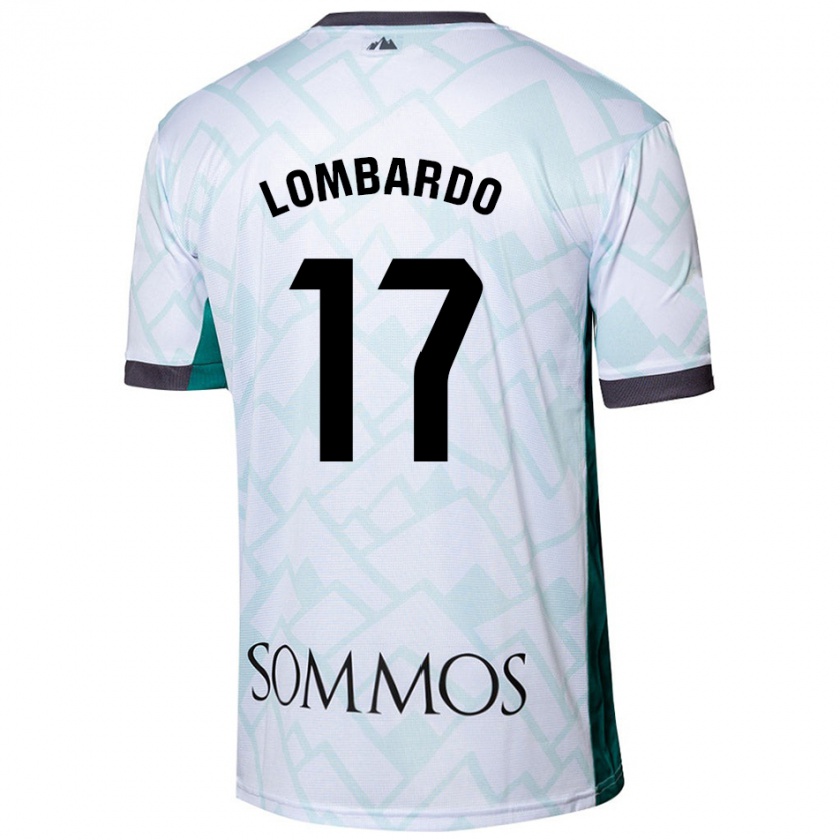 Kandiny Hombre Camiseta Enzo Lombardo #17 Blanco Verde 2ª Equipación 2024/25 La Camisa Chile