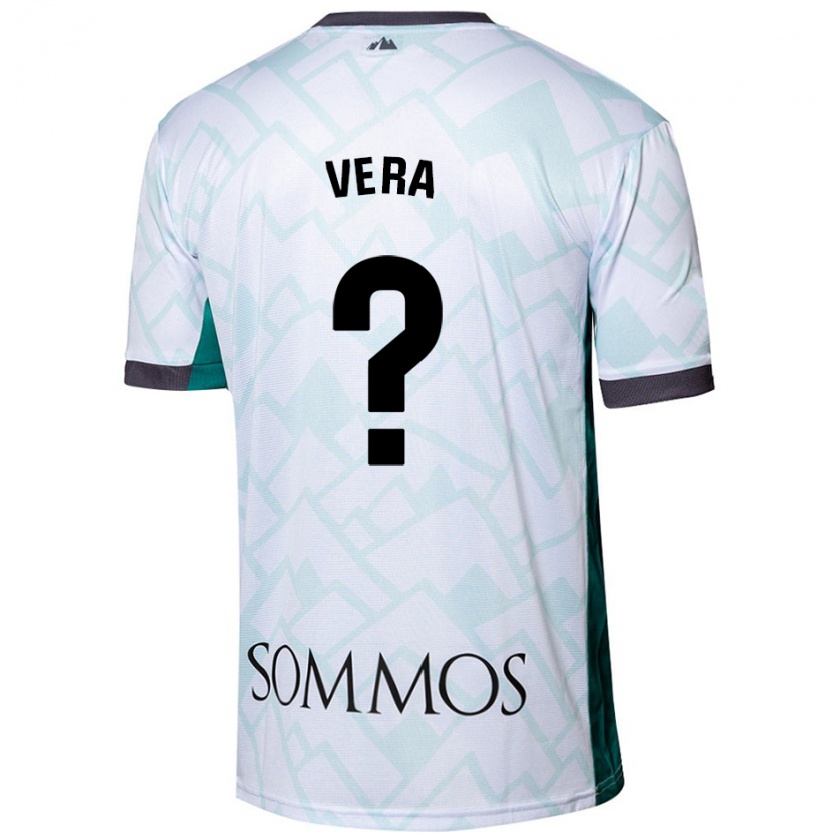 Kandiny Hombre Camiseta Ángel Vera #0 Blanco Verde 2ª Equipación 2024/25 La Camisa Chile