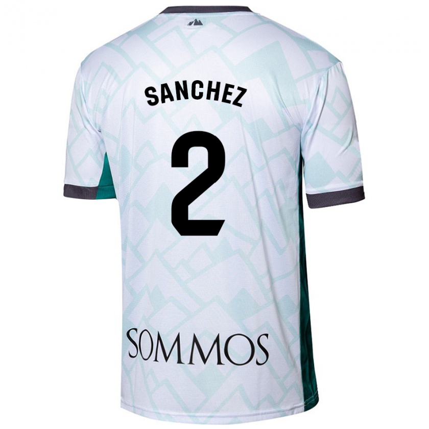 Kandiny Hombre Camiseta Paz Sánchez #2 Blanco Verde 2ª Equipación 2024/25 La Camisa Chile