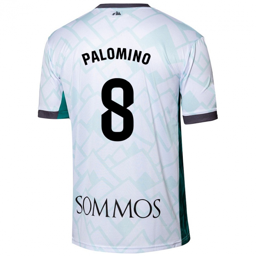 Kandiny Hombre Camiseta Laura Palomino #8 Blanco Verde 2ª Equipación 2024/25 La Camisa Chile