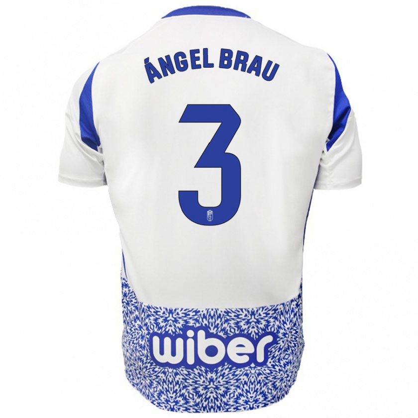 Kandiny Hombre Camiseta Miguel Ángel Brau #3 Blanco Azul 2ª Equipación 2024/25 La Camisa Chile