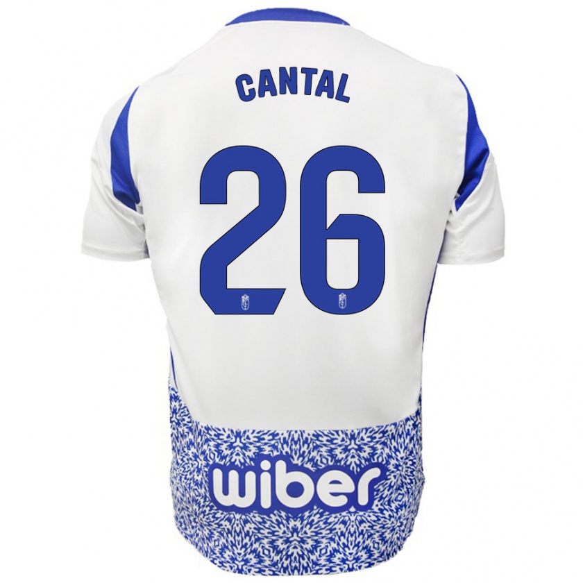 Kandiny Hombre Camiseta Paco Cantal #26 Blanco Azul 2ª Equipación 2024/25 La Camisa Chile