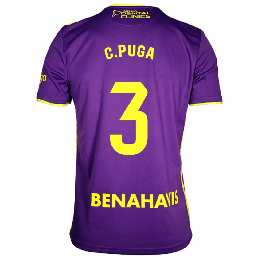 Kandiny Hombre Camiseta Carlos Puga #3 Púrpura Amarillo 2ª Equipación 2024/25 La Camisa Chile