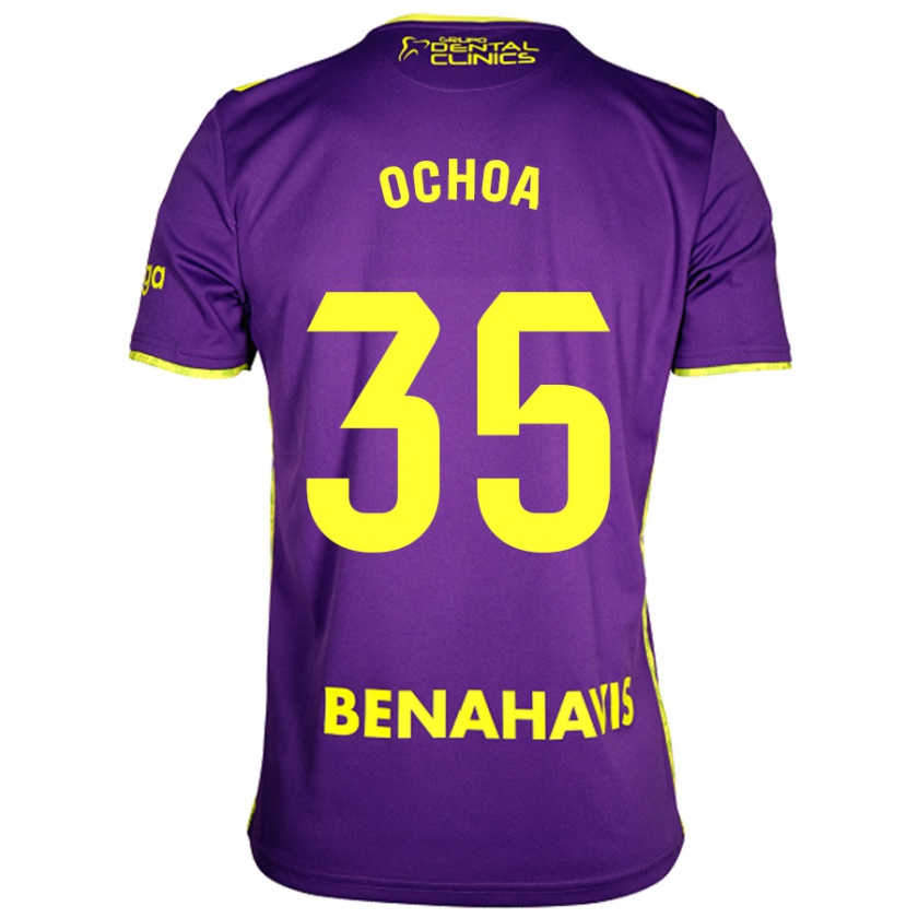 Kandiny Hombre Camiseta Aarón Ochoa #35 Púrpura Amarillo 2ª Equipación 2024/25 La Camisa Chile