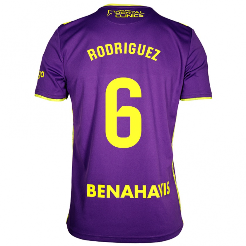 Kandiny Hombre Camiseta Rafa Rodríguez #6 Púrpura Amarillo 2ª Equipación 2024/25 La Camisa Chile