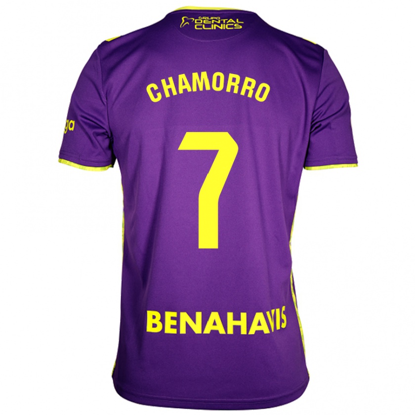 Kandiny Hombre Camiseta Alexis Chamorro #7 Púrpura Amarillo 2ª Equipación 2024/25 La Camisa Chile