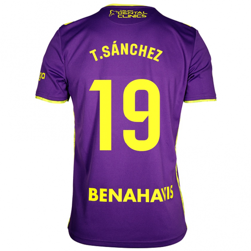 Kandiny Hombre Camiseta Toni Sánchez #19 Púrpura Amarillo 2ª Equipación 2024/25 La Camisa Chile