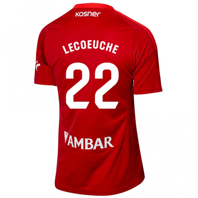 Kandiny Hombre Camiseta Quentin Lecoeuche #22 Blanco Azul 2ª Equipación 2024/25 La Camisa Chile