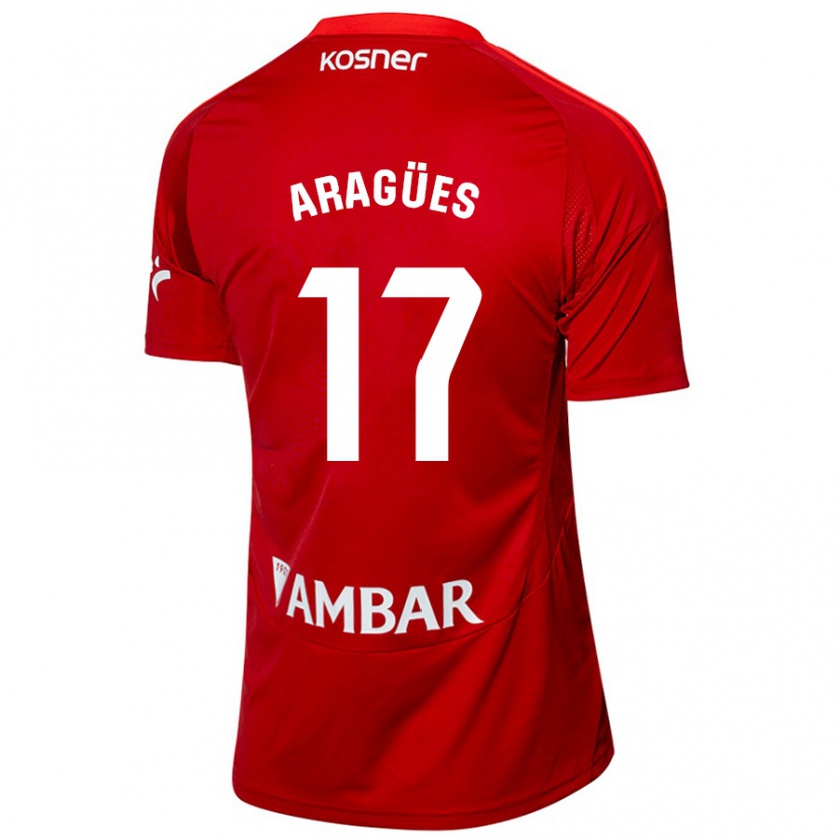 Kandiny Hombre Camiseta Chema Aragües #17 Blanco Azul 2ª Equipación 2024/25 La Camisa Chile