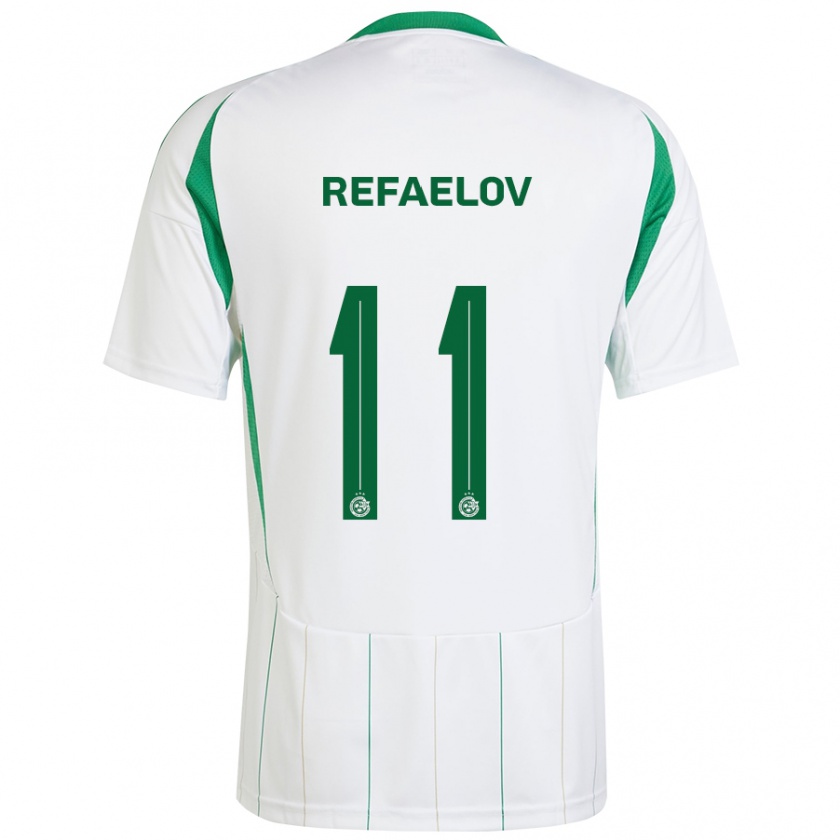 Kandiny Hombre Camiseta Lior Refaelov #11 Blanco Verde 2ª Equipación 2024/25 La Camisa Chile