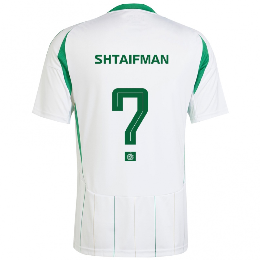 Kandiny Hombre Camiseta Noam Shtaifman #0 Blanco Verde 2ª Equipación 2024/25 La Camisa Chile