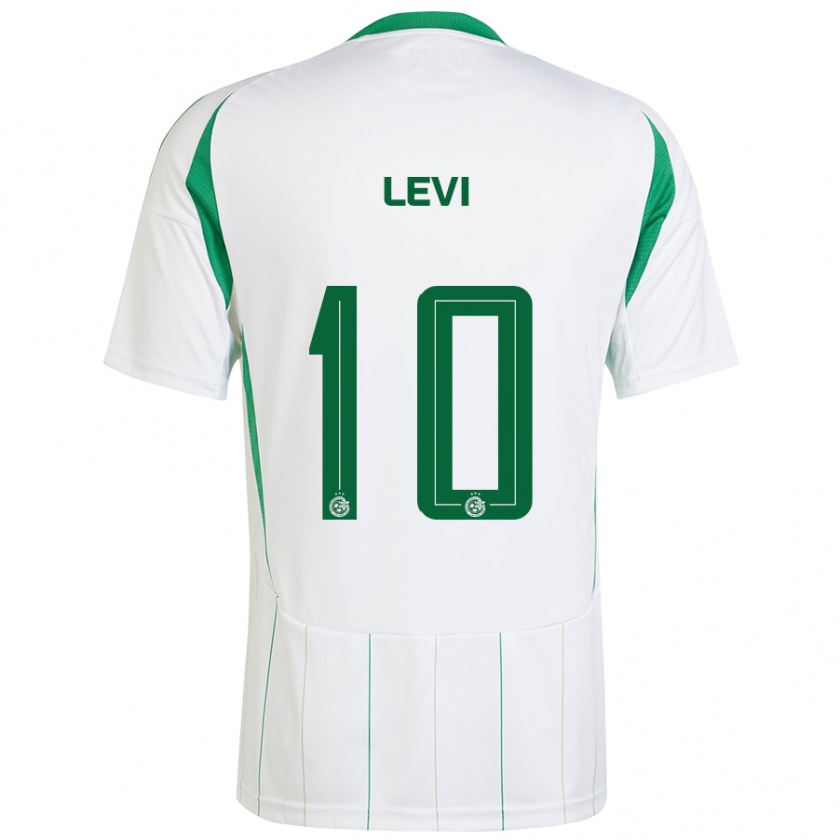 Kandiny Hombre Camiseta Yarin Levi #10 Blanco Verde 2ª Equipación 2024/25 La Camisa Chile