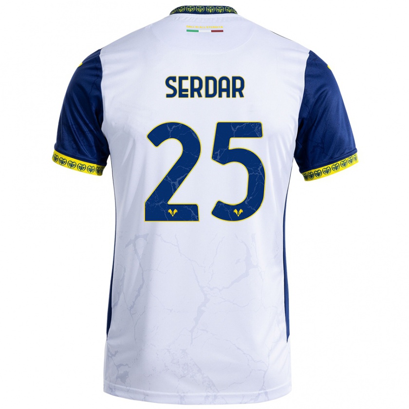 Kandiny Hombre Camiseta Suat Serdar #25 Blanco Azul 2ª Equipación 2024/25 La Camisa Chile