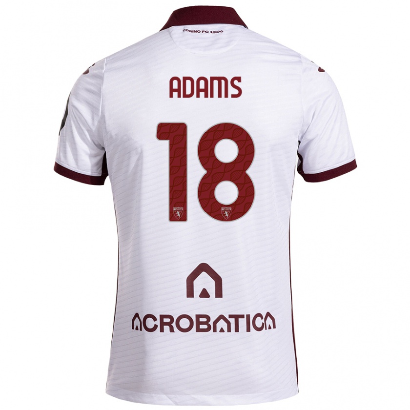 Kandiny Hombre Camiseta Ché Adams #18 Blanco Granate 2ª Equipación 2024/25 La Camisa Chile