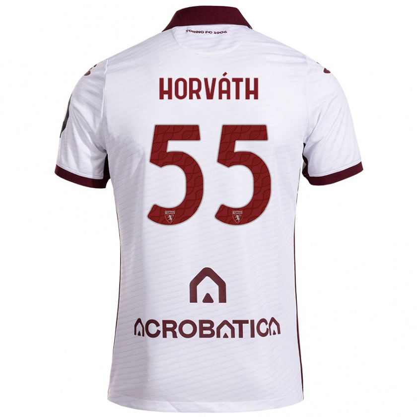 Kandiny Hombre Camiseta Krisztofer Horváth #55 Blanco Granate 2ª Equipación 2024/25 La Camisa Chile