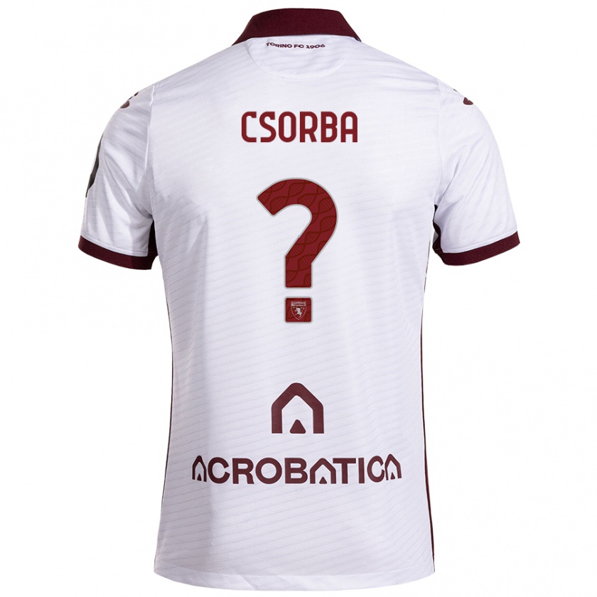 Kandiny Hombre Camiseta Noel Csorba #0 Blanco Granate 2ª Equipación 2024/25 La Camisa Chile