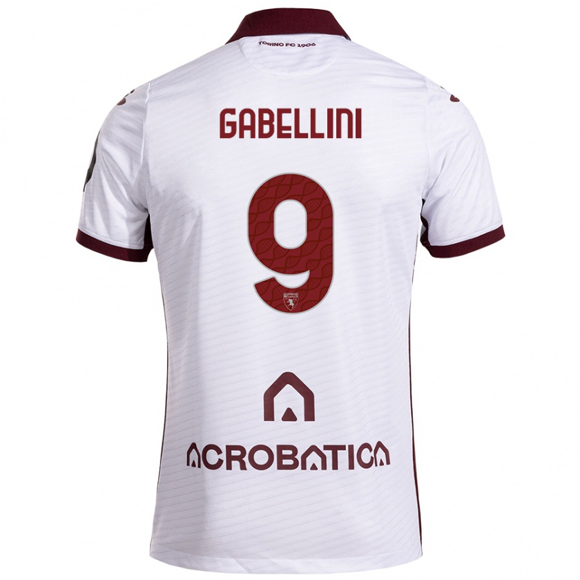 Kandiny Hombre Camiseta Tommaso Gabellini #9 Blanco Granate 2ª Equipación 2024/25 La Camisa Chile