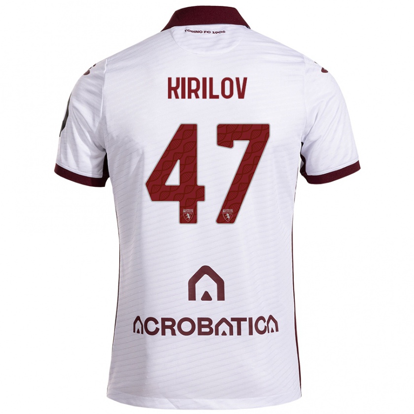 Kandiny Hombre Camiseta Martin Kirilov #47 Blanco Granate 2ª Equipación 2024/25 La Camisa Chile