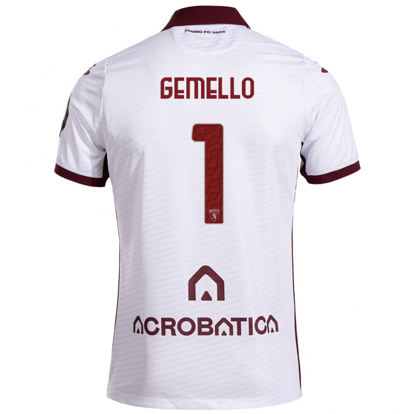 Kandiny Hombre Camiseta Luca Gemello #1 Blanco Granate 2ª Equipación 2024/25 La Camisa Chile