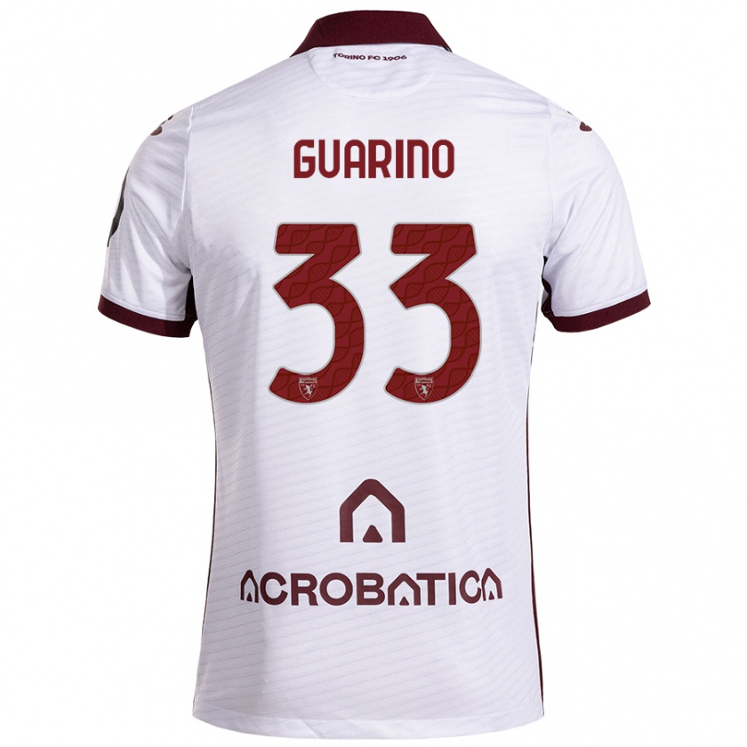 Kandiny Hombre Camiseta Rita Guarino #33 Blanco Granate 2ª Equipación 2024/25 La Camisa Chile