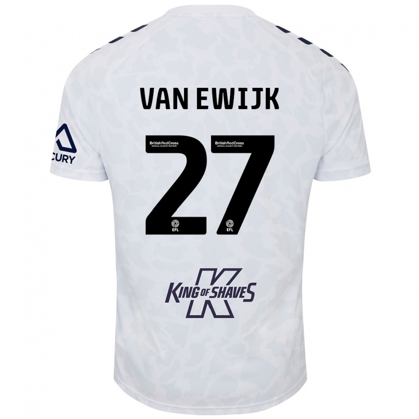 Kandiny Hombre Camiseta Milan Van Ewijk #27 Blanco 2ª Equipación 2024/25 La Camisa Chile