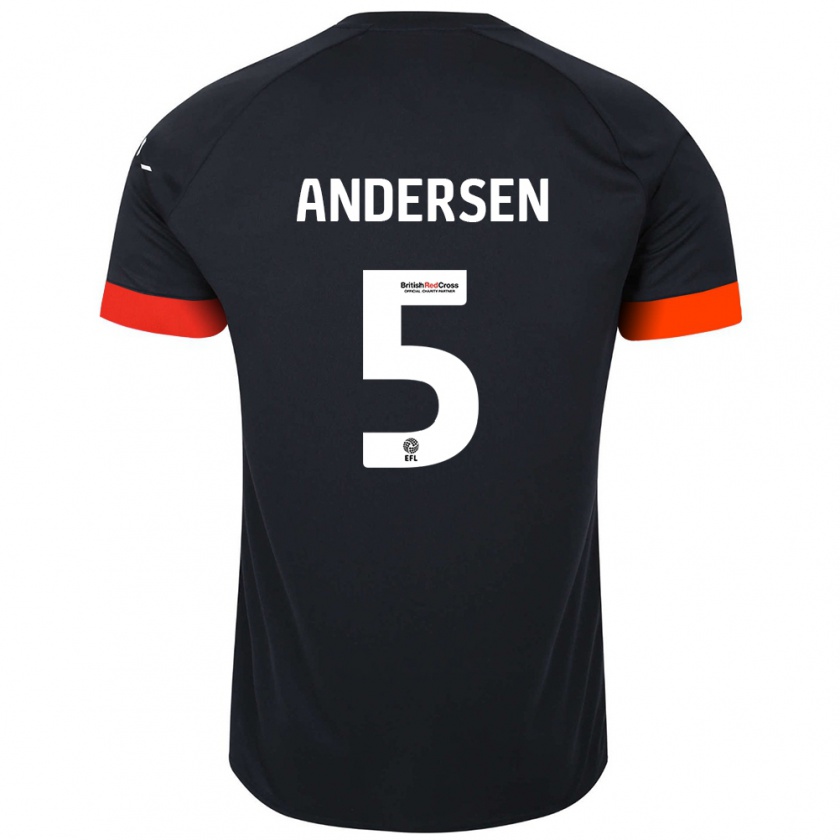 Kandiny Hombre Camiseta Mads Andersen #5 Negro Naranja 2ª Equipación 2024/25 La Camisa Chile