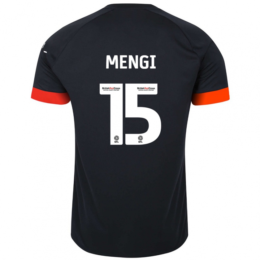 Kandiny Hombre Camiseta Teden Mengi #15 Negro Naranja 2ª Equipación 2024/25 La Camisa Chile