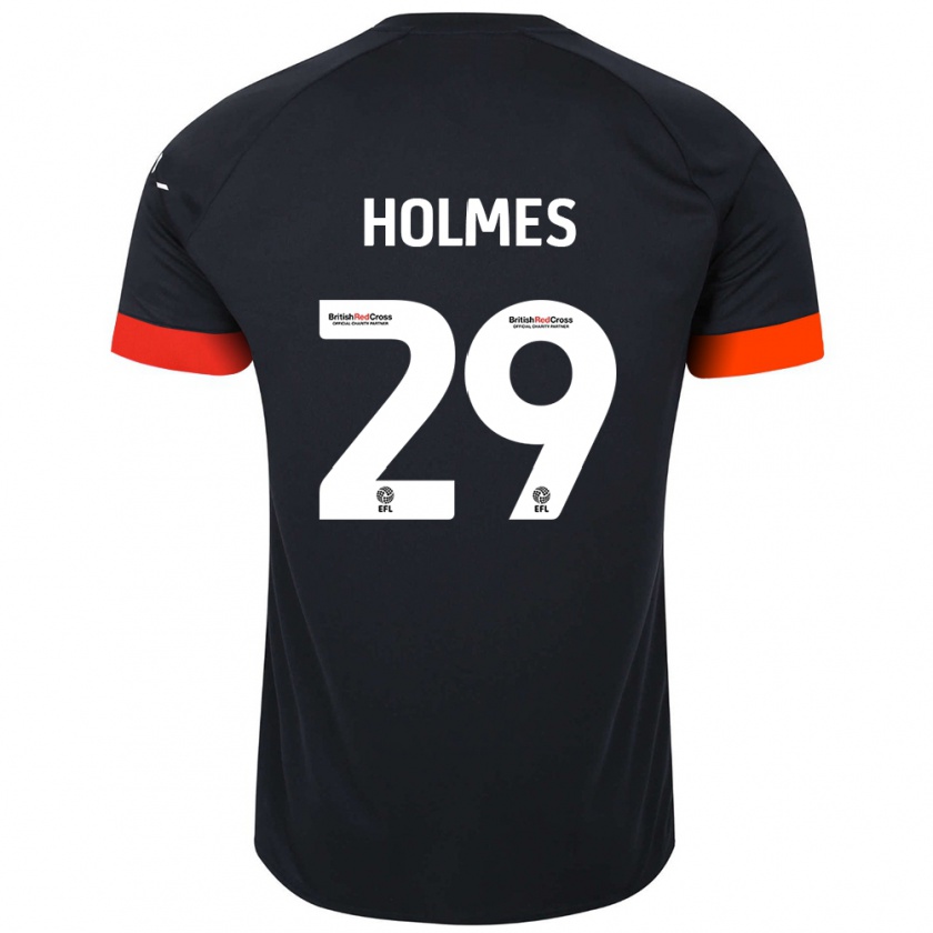 Kandiny Hombre Camiseta Tom Holmes #29 Negro Naranja 2ª Equipación 2024/25 La Camisa Chile