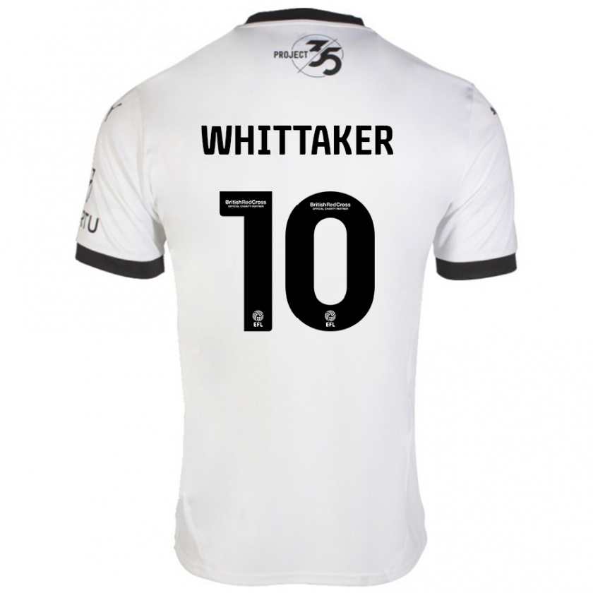 Kandiny Hombre Camiseta Morgan Whittaker #10 Blanco Negro 2ª Equipación 2024/25 La Camisa Chile