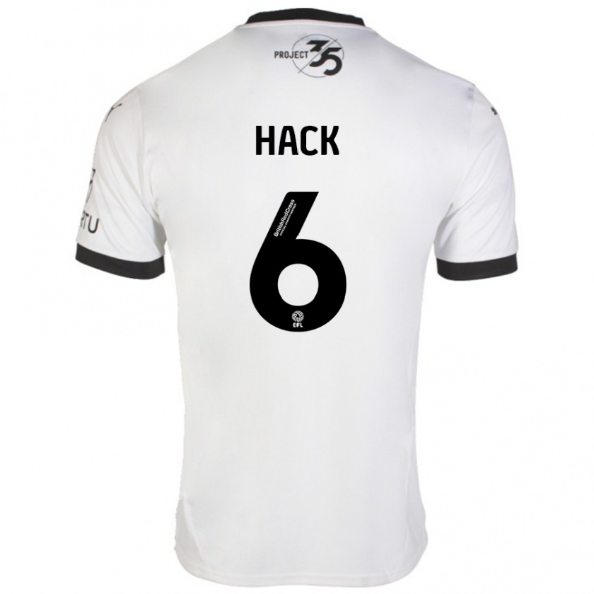 Kandiny Hombre Camiseta Lucy Hack #6 Blanco Negro 2ª Equipación 2024/25 La Camisa Chile