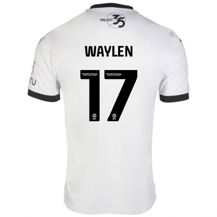 Kandiny Hombre Camiseta Libby Waylen #17 Blanco Negro 2ª Equipación 2024/25 La Camisa Chile