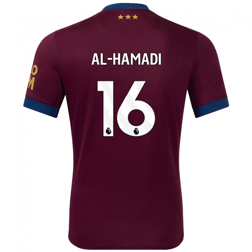 Kandiny Hombre Camiseta Ali Al-Hamadi #16 Marrón 2ª Equipación 2024/25 La Camisa Chile