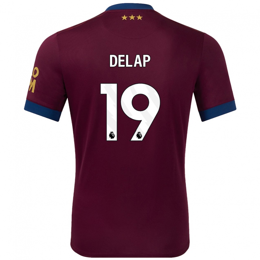 Kandiny Hombre Camiseta Liam Delap #19 Marrón 2ª Equipación 2024/25 La Camisa Chile