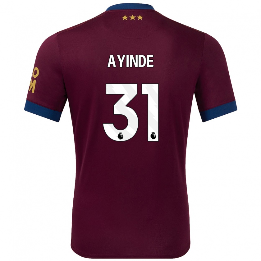 Kandiny Hombre Camiseta Leon Ayinde #31 Marrón 2ª Equipación 2024/25 La Camisa Chile