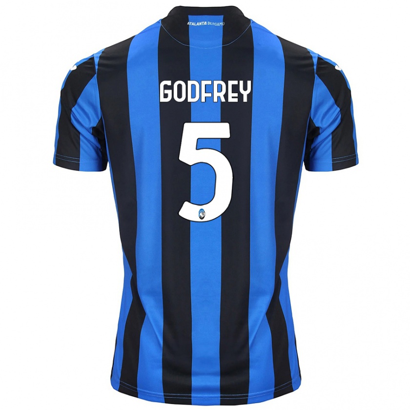 Kandiny Mujer Camiseta Ben Godfrey #5 Azul Negro 1ª Equipación 2024/25 La Camisa Chile