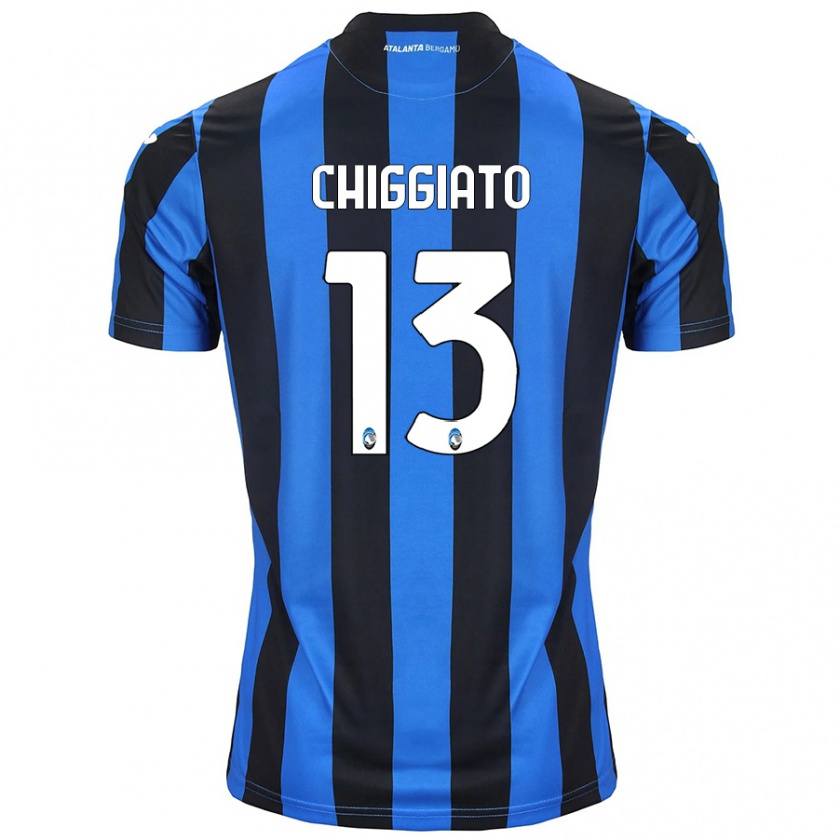 Kandiny Mujer Camiseta Gabriele Chiggiato #13 Azul Negro 1ª Equipación 2024/25 La Camisa Chile