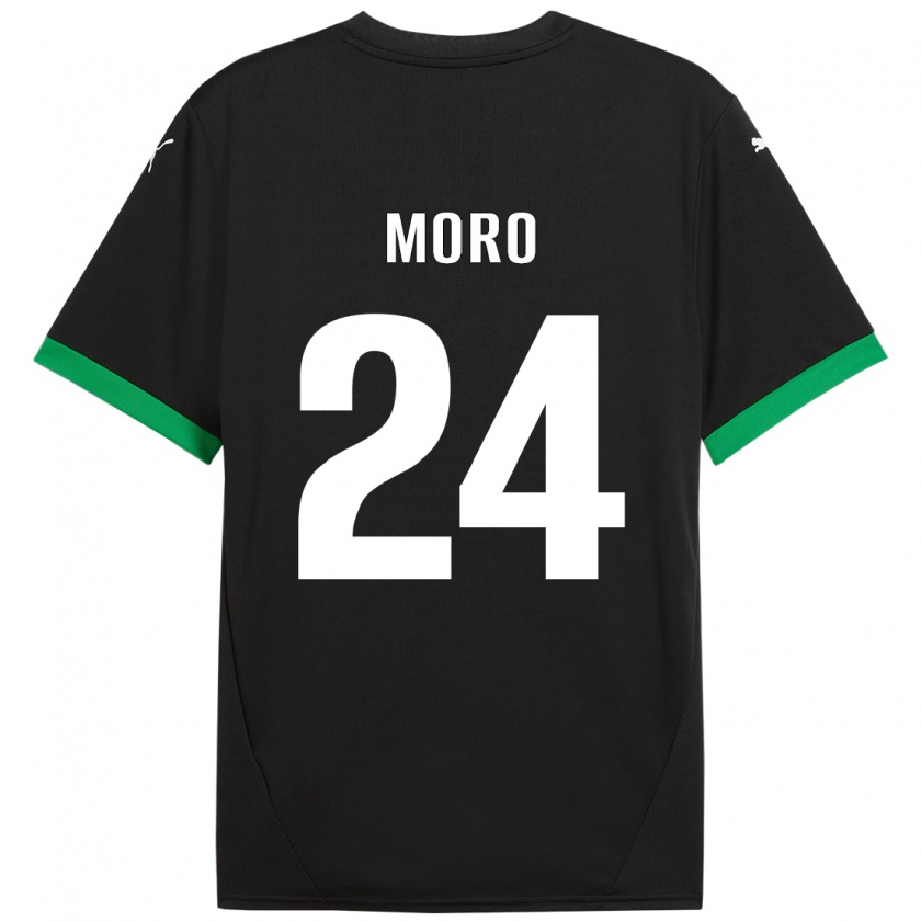 Kandiny Mujer Camiseta Luca Moro #24 Negro Verde Oscuro 1ª Equipación 2024/25 La Camisa Chile