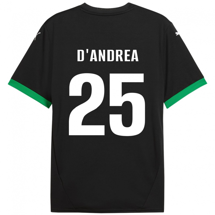 Kandiny Mujer Camiseta Luca D'andrea #25 Negro Verde Oscuro 1ª Equipación 2024/25 La Camisa Chile