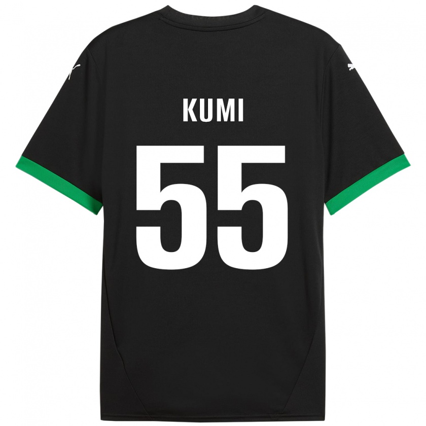 Kandiny Mujer Camiseta Justin Kumi #55 Negro Verde Oscuro 1ª Equipación 2024/25 La Camisa Chile