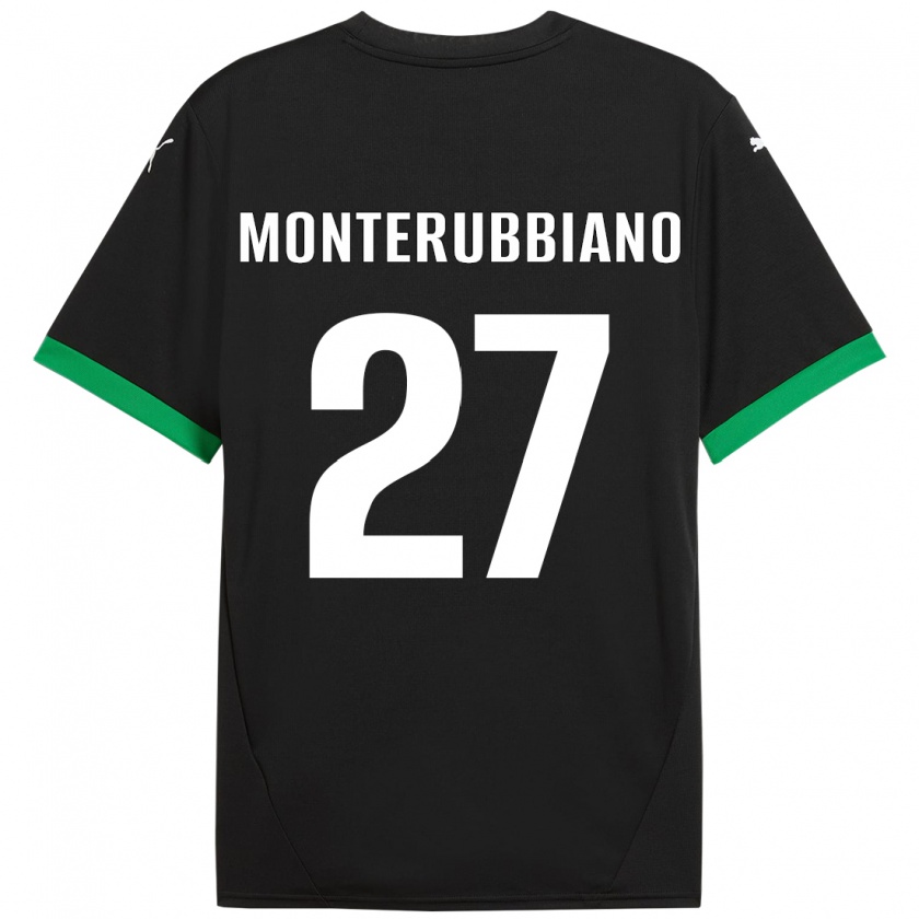 Kandiny Mujer Camiseta Valeria Monterubbiano #27 Negro Verde Oscuro 1ª Equipación 2024/25 La Camisa Chile