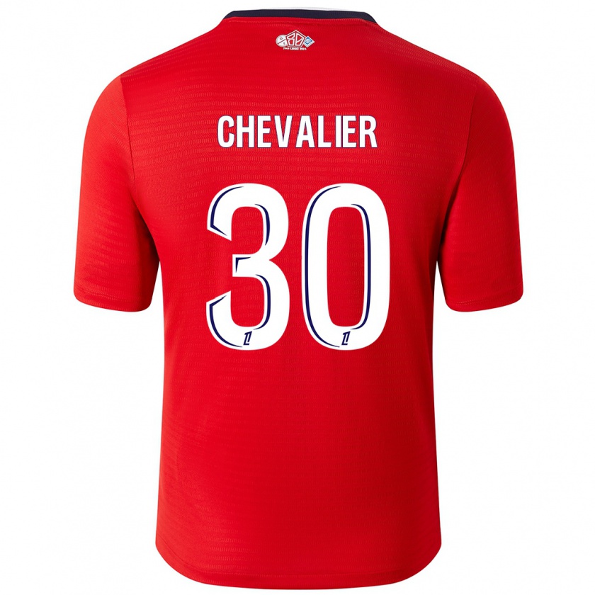 Kandiny Mujer Camiseta Lucas Chevalier #30 Rojo Blanco 1ª Equipación 2024/25 La Camisa Chile