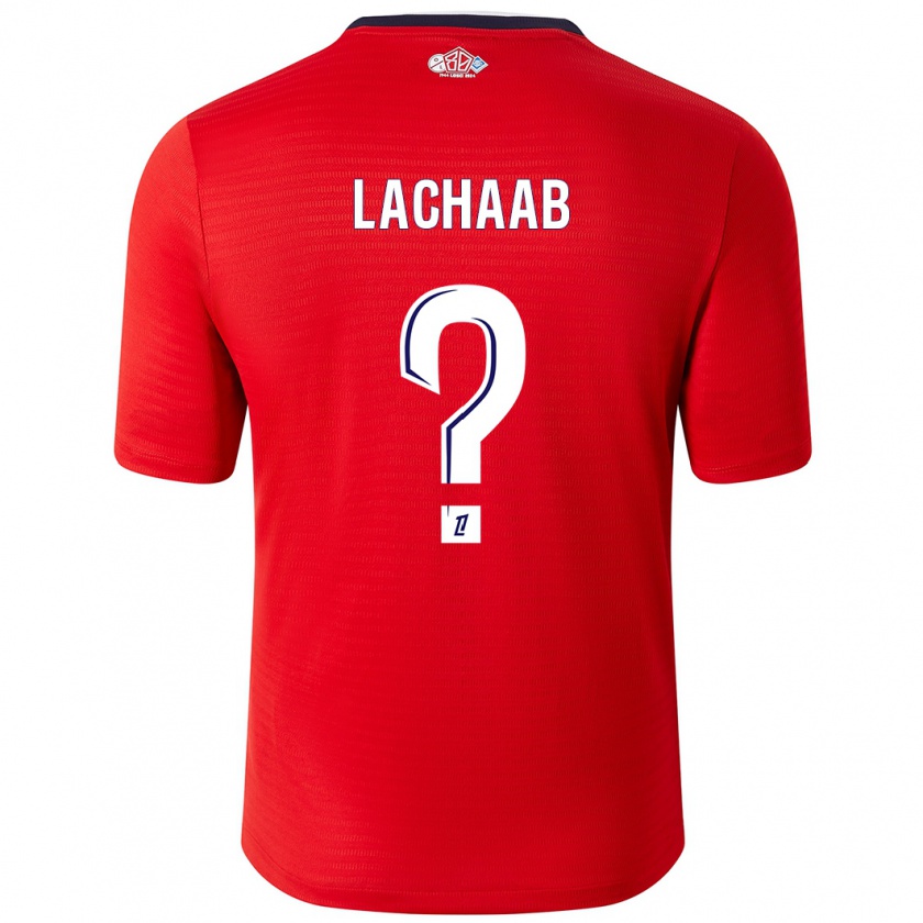 Kandiny Mujer Camiseta Younes Lachaab #0 Rojo Blanco 1ª Equipación 2024/25 La Camisa Chile