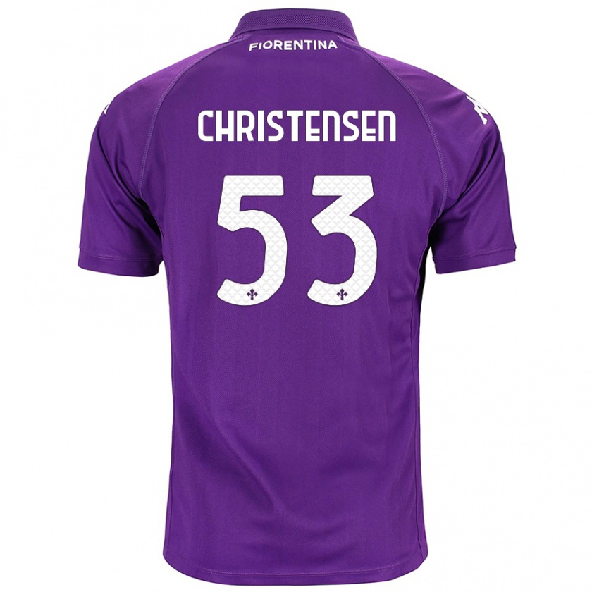 Kandiny Mujer Camiseta Oliver Christensen #53 Morado 1ª Equipación 2024/25 La Camisa Chile