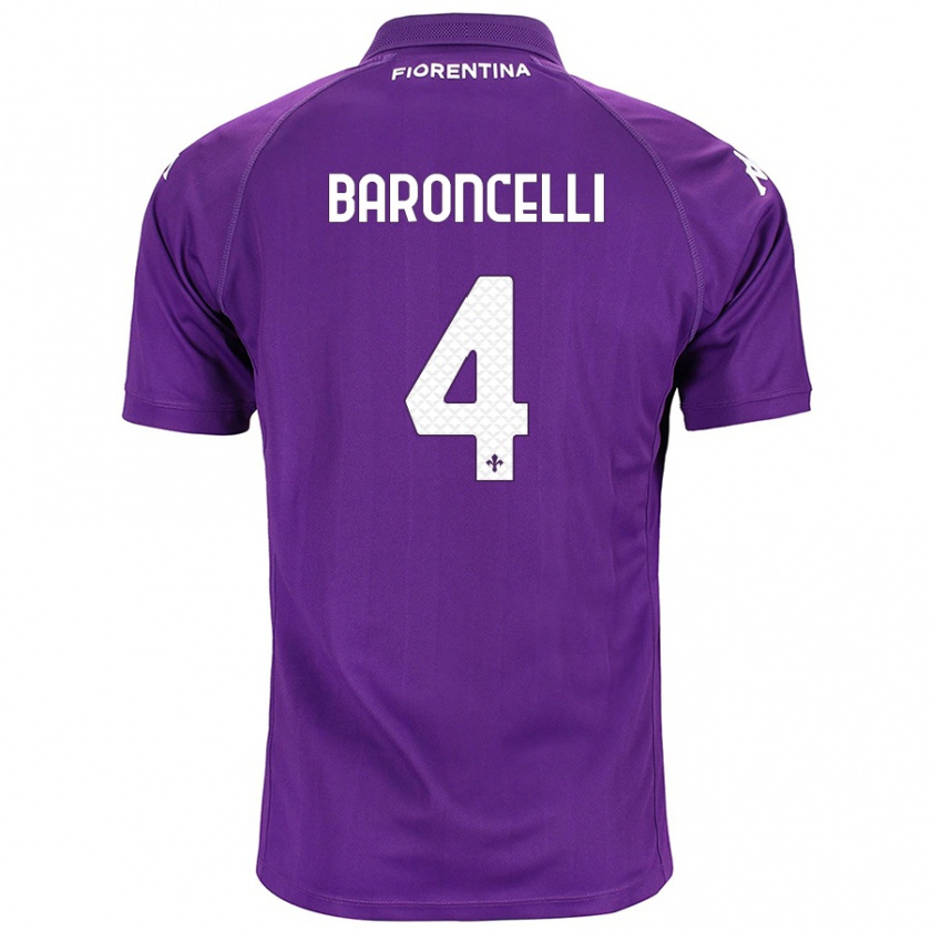 Kandiny Mujer Camiseta Leonardo Baroncelli #4 Morado 1ª Equipación 2024/25 La Camisa Chile