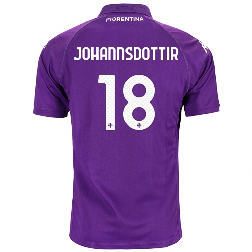 Kandiny Mujer Camiseta Alexandra Jóhannsdóttir #18 Morado 1ª Equipación 2024/25 La Camisa Chile