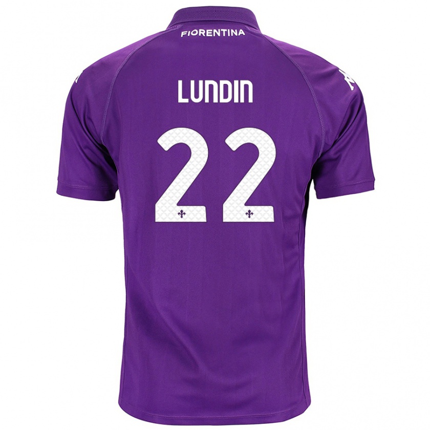 Kandiny Mujer Camiseta Karin Lundin #22 Morado 1ª Equipación 2024/25 La Camisa Chile