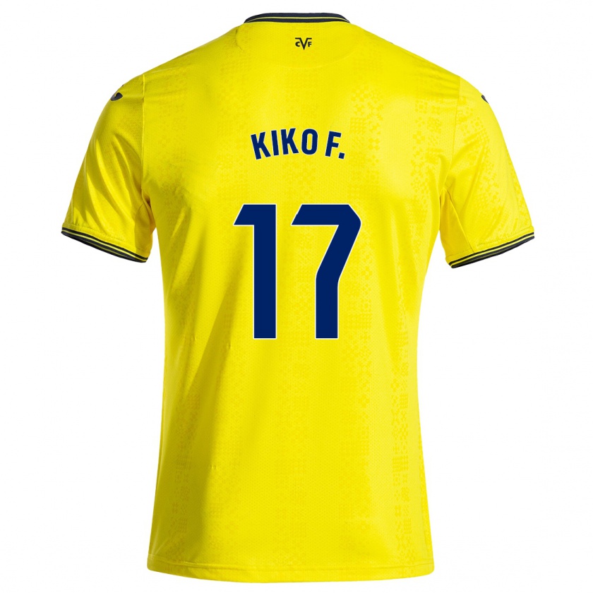 Kandiny Mujer Camiseta Kiko Femenía #17 Amarillo Negro 1ª Equipación 2024/25 La Camisa Chile